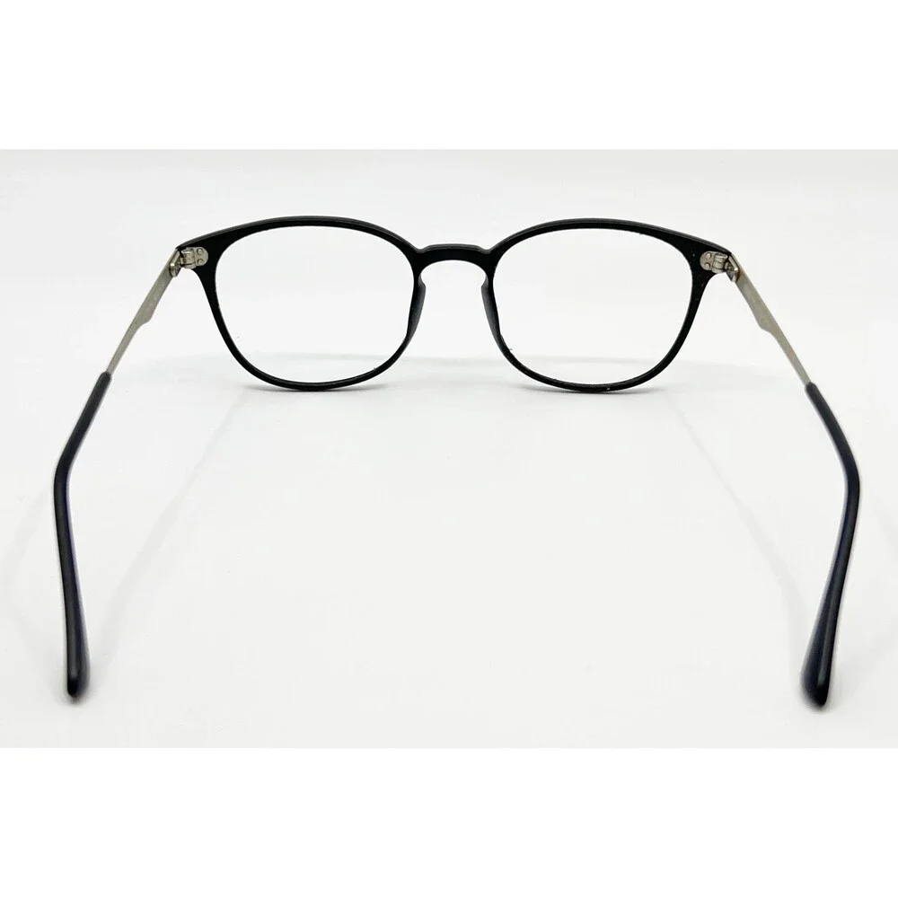 Ottoto Eyeglasses Unisex Black Silver Round Frame 48-19-145